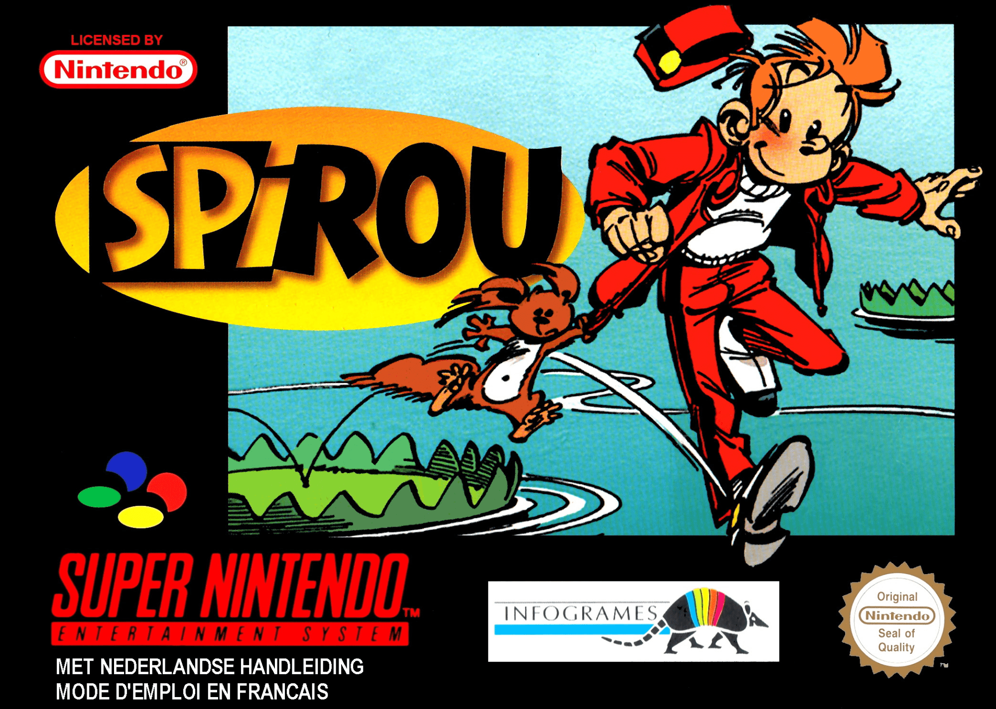 Spirou box art for Super Nintendo
